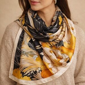 Silk Blend Scarf 70in X 35in